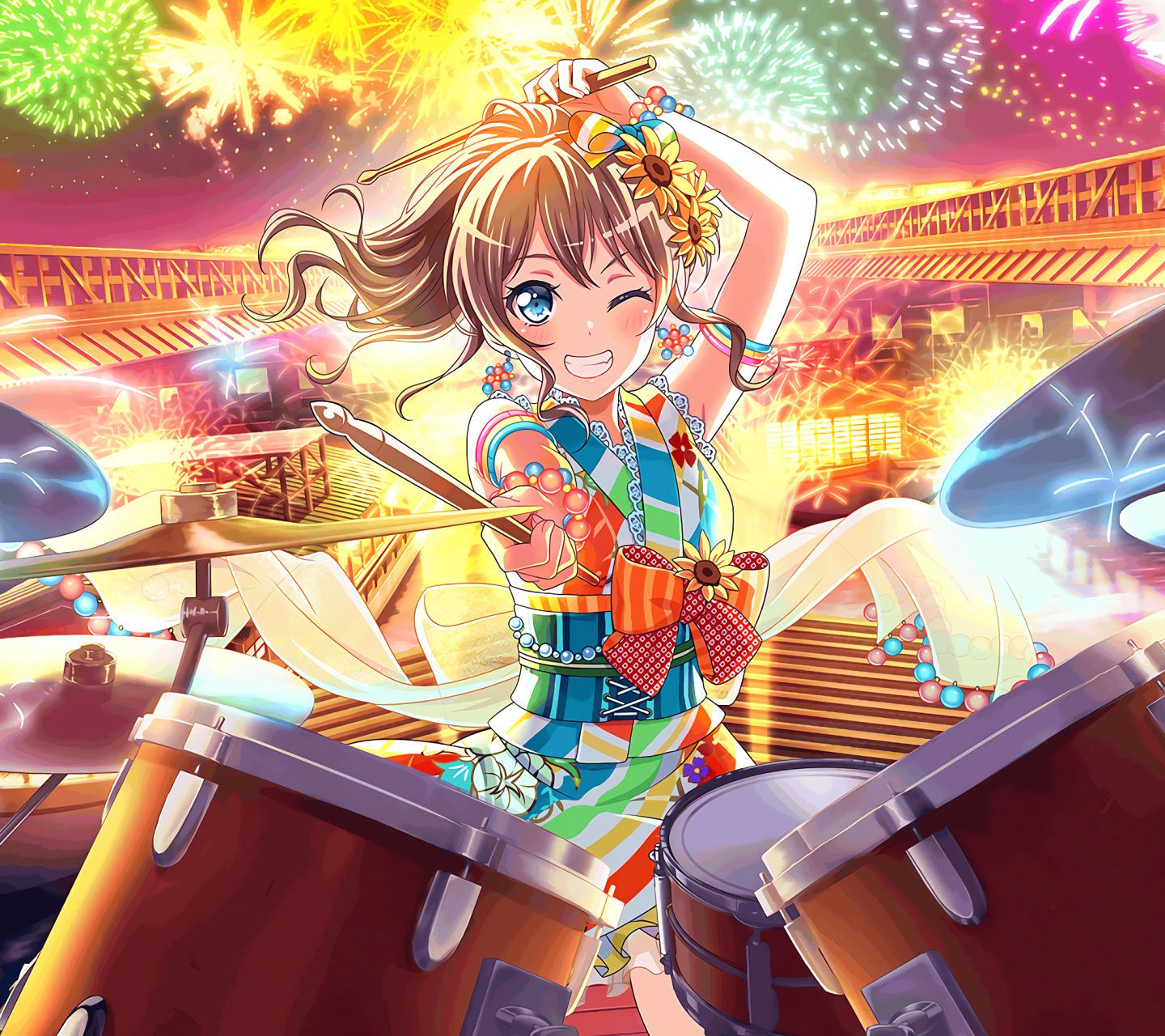 Bang Dream バンドリ Androidスマホ壁紙 スクロール対応 30 ガルパ 山吹沙綾 アニメ壁紙ネット Pc Android Iphone壁紙 画像